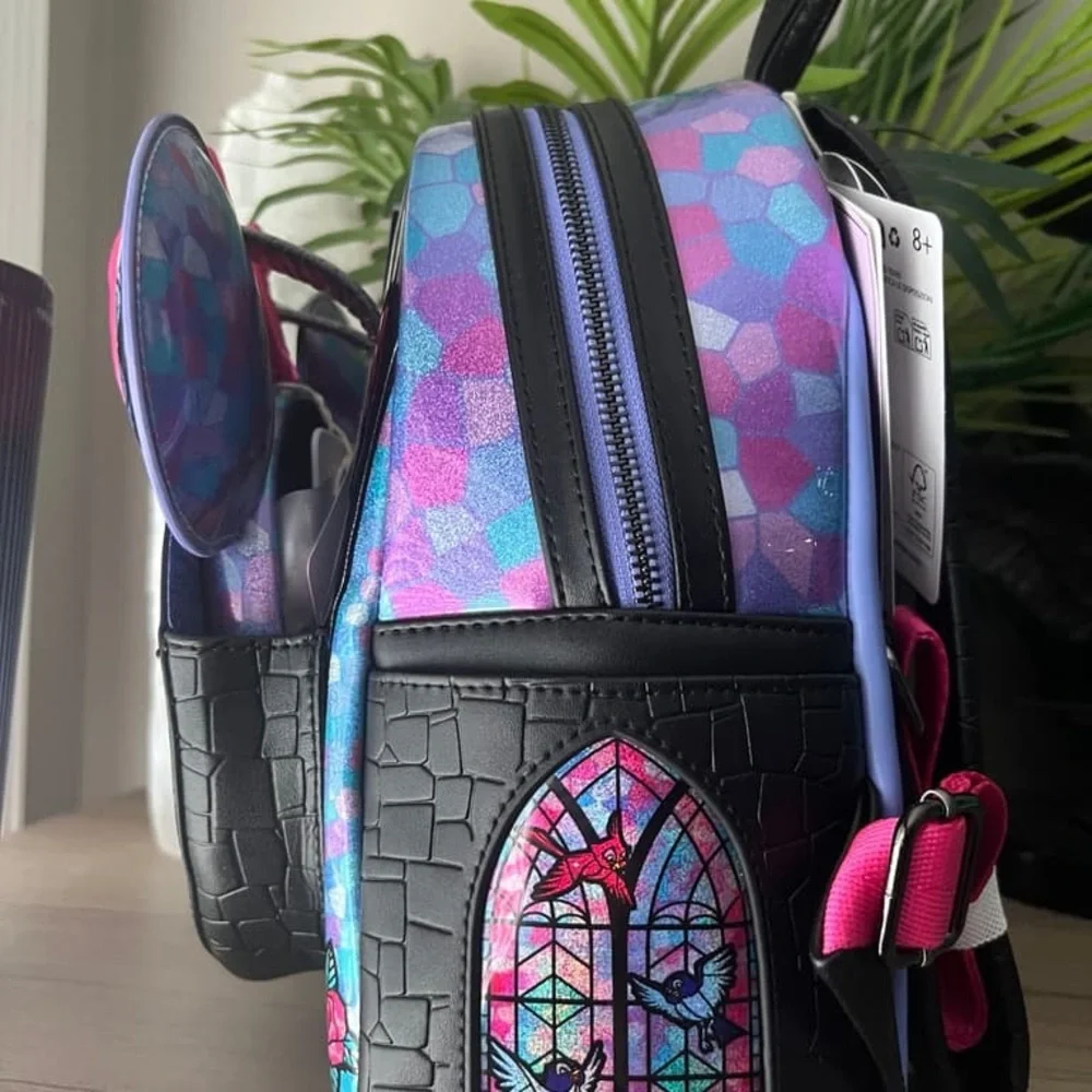 Disney Stained Glass Princess Backpack with Pink Bow - Picture 4 of 10